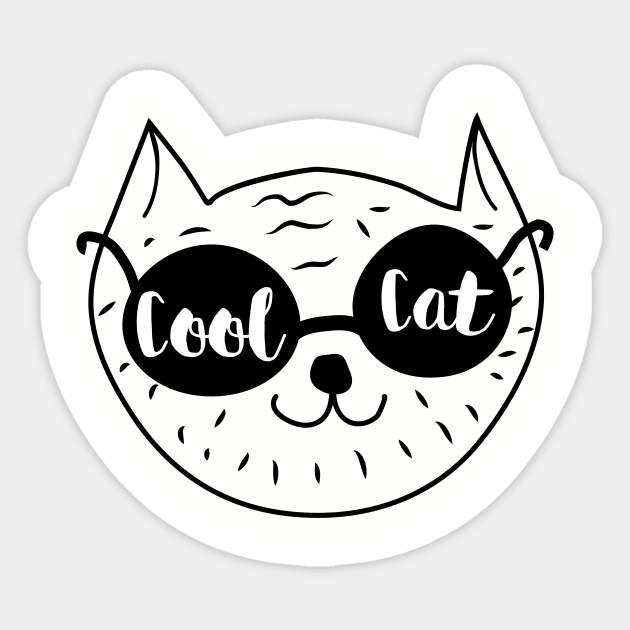 Cool Cat Tshirt Sticker by Wintrly